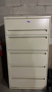 5 Drawer HON Filing Cabinet 19&rdquo;x3&rsquo;x67&rdquo;