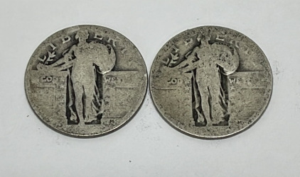 (2) 90% Silver Standing Liberty Quarters (Unknown Dates)