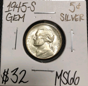 1945-S MS66 Gem Silver Jefferson Nickel