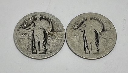 (2) 90% Silver Standing Liberty Quarters (Unknown Dates)