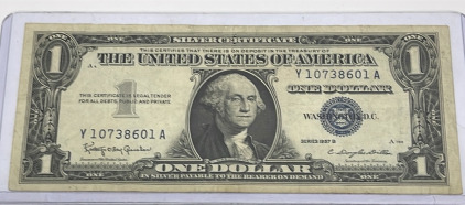1957-B One Dollar Silver Certificate (Sleeved)