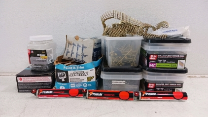 (10) Construction Fasteners & Fuel - Nails Screws Anchors & Paslode Framing Fuel