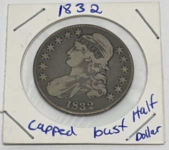 1832 Capped Bust Half Dollar (Great Details)(Carded)