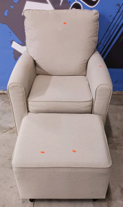 (2) Best Chairs Inc. Upholstered Pieces Set - (1) Swivel Rocker Chair (1) Rocking Ottoman