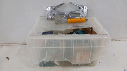 (3) Staplers w/ (1) Bin of Staples & Accessories