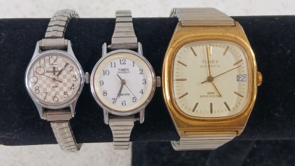 (3) Timex Expansion Band Watches - Water Resistant & Indiglo