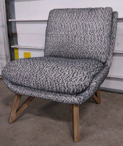 A Solid Wood Armless Accent Chair with Upholstered-Modern Side Chair-Sofa Chair for Living Room