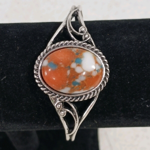 (1) Large Oyster Copper Turquoise Bracelet