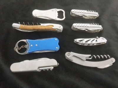 Knives! Bottle Openers, Wine Openers! (8) Assorted Tools-Winchester, Chateau Laguiole and More!