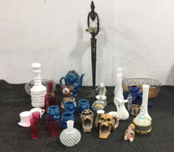 Various Old Glasses, Pota, and Decorations