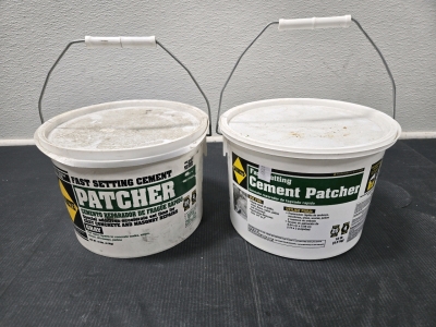 (2) Used Buckets of Sakrete Fast Setting Cement Patcher