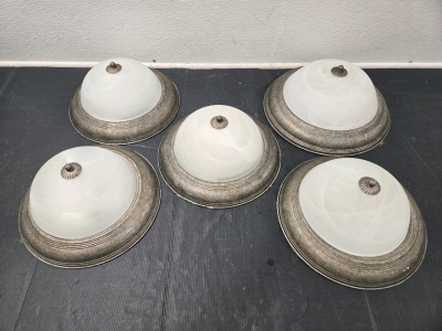 (5) Dome Shaped Ceiling Light Fixtures 15&frac14;"&oslash; x 7"H