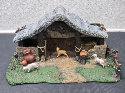 Authentic Hawthorne Village "Star of Hope Cr&eacute;che" Hand-Made & Hand-Painted Nativity Sculpture - 17"L x 10&frac12;"D x 8&frac12;"H