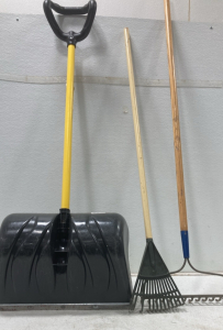 (1) Snow Shovel - (2) Rakes