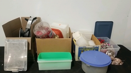 Boxes of Tupperware, Metal Dishware and More!