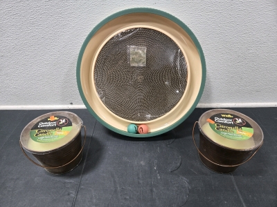 *New* Round Cat Scratch Kitten Toy 15&frac12;"&oslash;, (2) Outdoor Comfort Citronella Candles (Unused)
