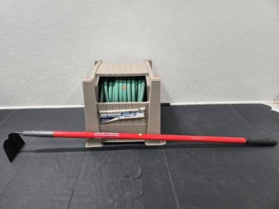 Suncast Brand Hose Reel & Enclosure w/ Hose Inside 16"W x 18"D x 15&frac14;"H, *New* Craftsman Garden Hoe 56&frac12;"