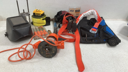 Construction Tools - Welding Mask - Tool Belt - Drill Press Pieces - Black & Decker Router