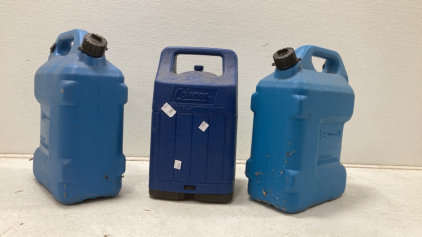 Coleman Propane Lantern Case - (2) Rubbermaid Water Tanks