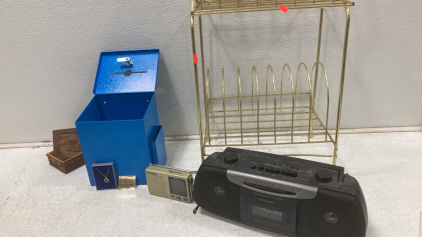 Vintage Optimus Stereo - Lock Box - Bell Howell World Receiver - Jewelry & More!!