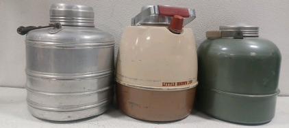 (3) Therm A Jug Knapps Monarch One Gallon Thermos.