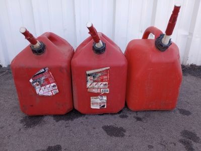 3) 5 Gallon Gas Containers