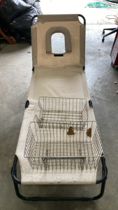 Lounge Chair - (2) Metal Wine Racks