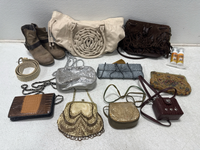 Assorted Purses Unbranded Womens Shoes Size 8M And Tan Belt Unbranded-