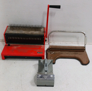 (3) Office Equipment - (1) Ibico A4-PB Binding Machine - Switzerland (1) Offset Plate Punch OPL/25/1 (1) Swingline 615 Saddle Stapler