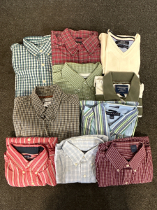 (10) Men's Button Up Shirts Sizes Small- Large