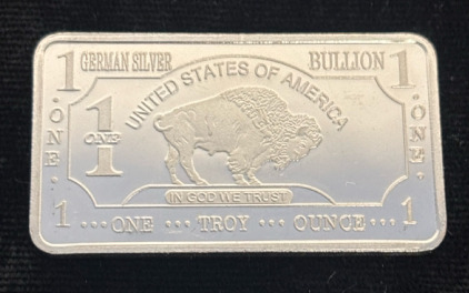 Fine German Silver Troy .999 Novelty Bar