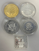 (4) Trump Collectible Coins With .999 Fine Silver Bar/Flag - 2
