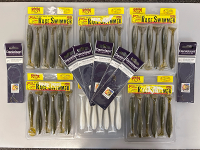 Strike King Rage Swimmer Soft Baits and Danielson Baitholder Hooks