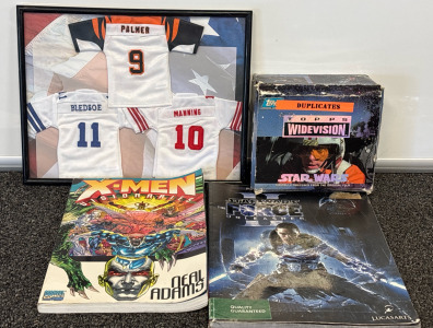 Star Wars Manual Story Includes: Starwars Trading Cards, X-Men Comic Book, And Mini Football Jerseys
