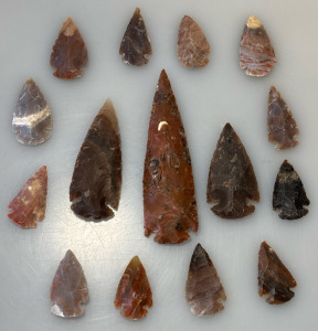 (3) Beautiful Spearpoints Including variety of Arrowheads