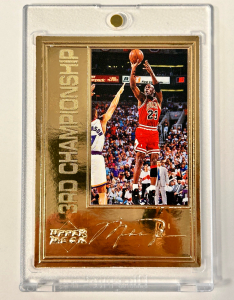 Upper Deck 3rd Championship Michael Jordan 22Kt Gold Plated Card #04168 Of 10,000