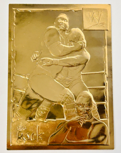 2002 Collectible WWE "The Rock" Gold Toned/ Plated Card