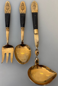 Antique Brass Cutlery 3-Piece Set