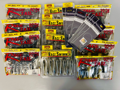 Strike King Rage Swimmer Soft Baits and Danielson Baitholder Hooks