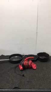 Dirt Devil Vacume, Cooking Pot and Pan
