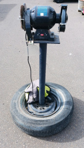 (1) Power Kraft 6" Bench Grinder on Stand - Model BG6