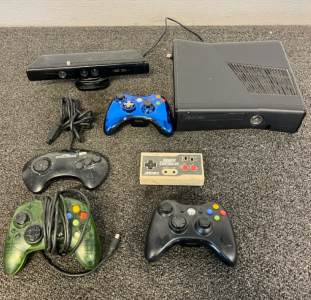 Xbox 360 With Kinect, (2) Xbox Remotes And More