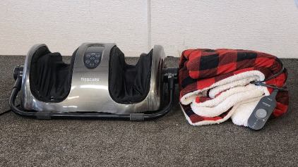 Self Care Lot! - Including A TissCare Foot Massager And A Sunbeam Heated Blanket