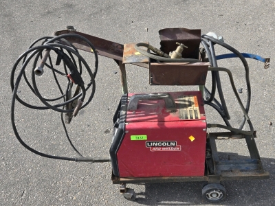 Lincoln Arc Welder SP-130T w/ Rolling Storage Cart & Tank Storage
