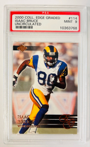 2000 College Edge Graded Isaac Bruce Uncirculated Graded Card (9 Mint)