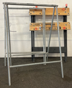 Black & Decker Workmate Portable Project Center & Vise, (2) Folding Metal Sawhorses