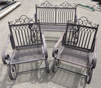 Metal Outdoor Rocking Porch Chairs Set