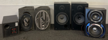 (2)JVC SP-V55 bookshelf speakers, Pioneer TS-6975V2 car speakers & More Speakers