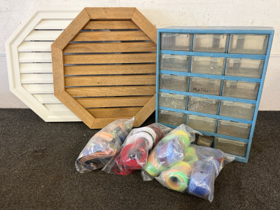 (2) 22&rdquo; Octagon Gable Vents, Tool Drawer Cabinet, Rod Cover / Sleeves