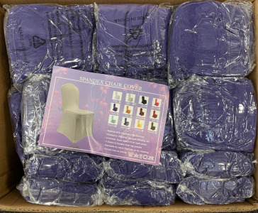 WELMATCH Dark Purple Spandex Chair Covers - 12 pcs Wedding Party Dining Scuba Elastic Chair Covers (Dark Purple, 12)